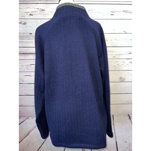 REI Mens Sweater XL 1/2 Zip Pullover Mock Turtleneck Extra Large Navy‎ Mens Ski - Picture 2 of 9